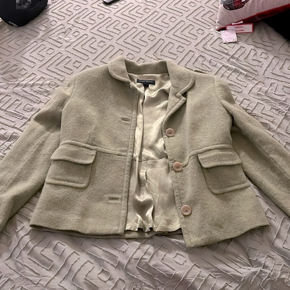 Soft pastel green wool jacket